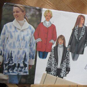 lot of 4 Sewing patterns(Burda,McCalls,Butterick),Coat,Jacket,Hat,Mittens